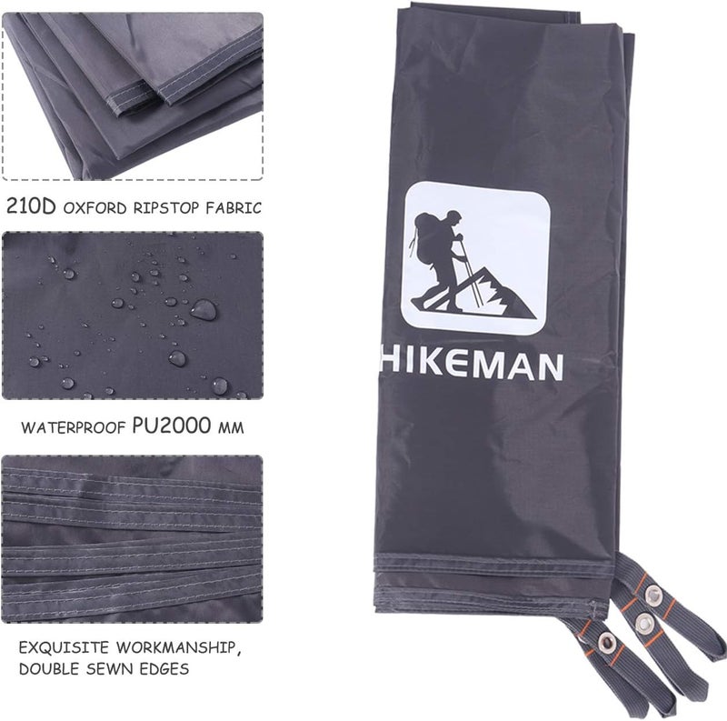 HIKEMAN Tent Footprint - Waterproof Camping Tarp, Heavy Duty Tent Floor Saver, Ultralight Ground Sheet Mat for Hiking, Backpacking, Hammock, Beach - Storage Bag Included(M-83”x55”) - Image 4